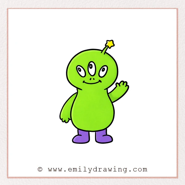 Preview of Cartoon Alien drawing